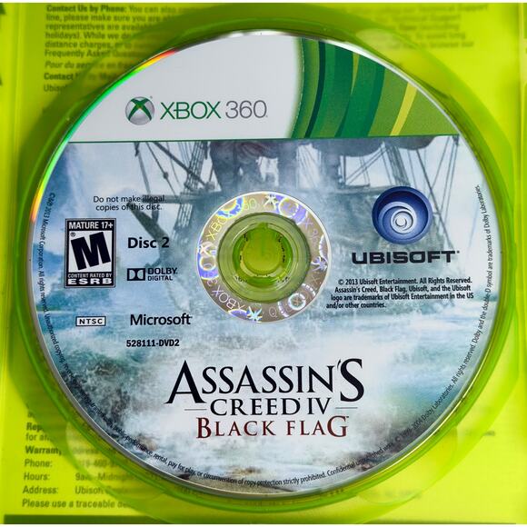 Assassin’s Creed IV: Black Flag (Microsoft Xbox 360, 2013) 2-Disc Case & Manual - Picture 8 of 10